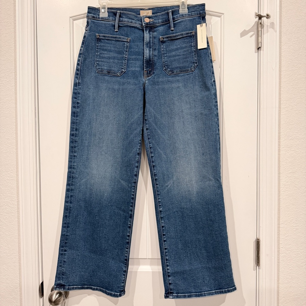 Mother Jeans Patch Pocket Mid Rise Maven Ankle Jeans wash Lets Split size 30